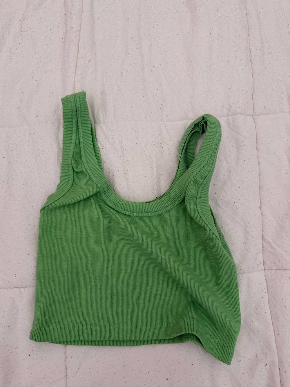 Signature8 Green Ribbed Crop Tank Top - Picture 2 of 3